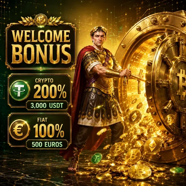 Goldener Tresor öffnet sich, während Spieler Legiano-Willkommensbonus mit Krypto-Belohnungen beansprucht