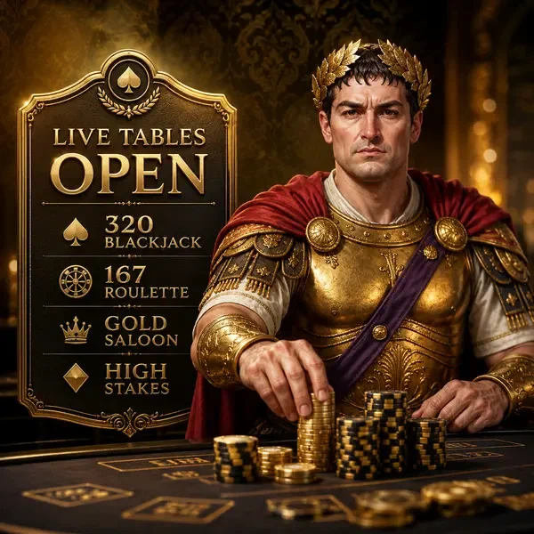 Anspruchsvoller Spieler, der Chips an Legiano-Live-Casino-Tischen handhabt
